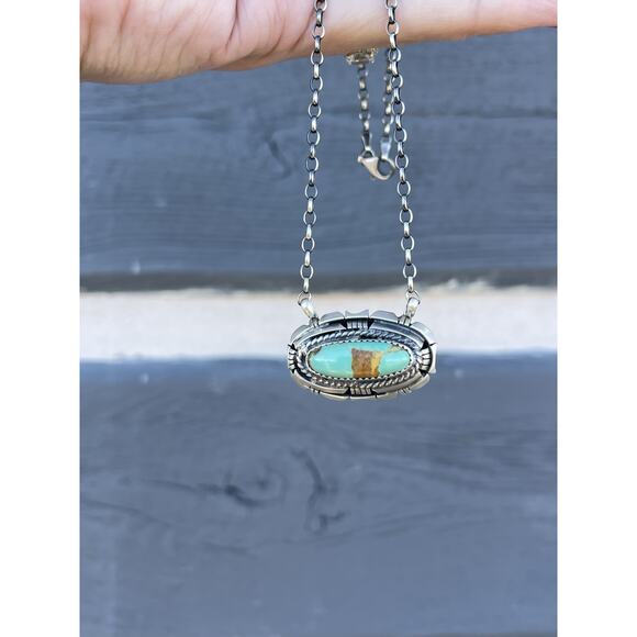 Navajo Sterling Turquoise Necklace by Begay - Picture 3 of 11